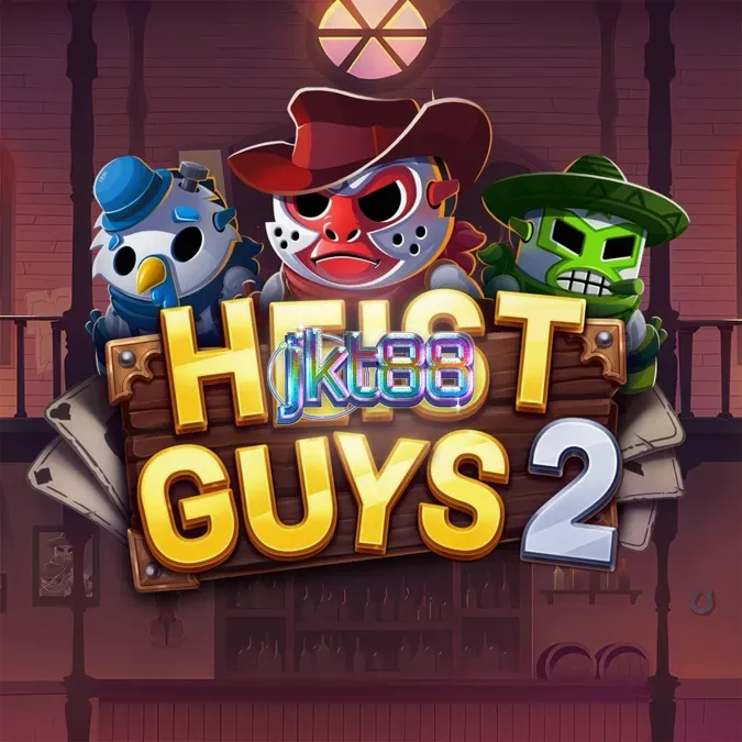 Tampilan layar permainan slot Heist Guys 2 dengan tema perampokan